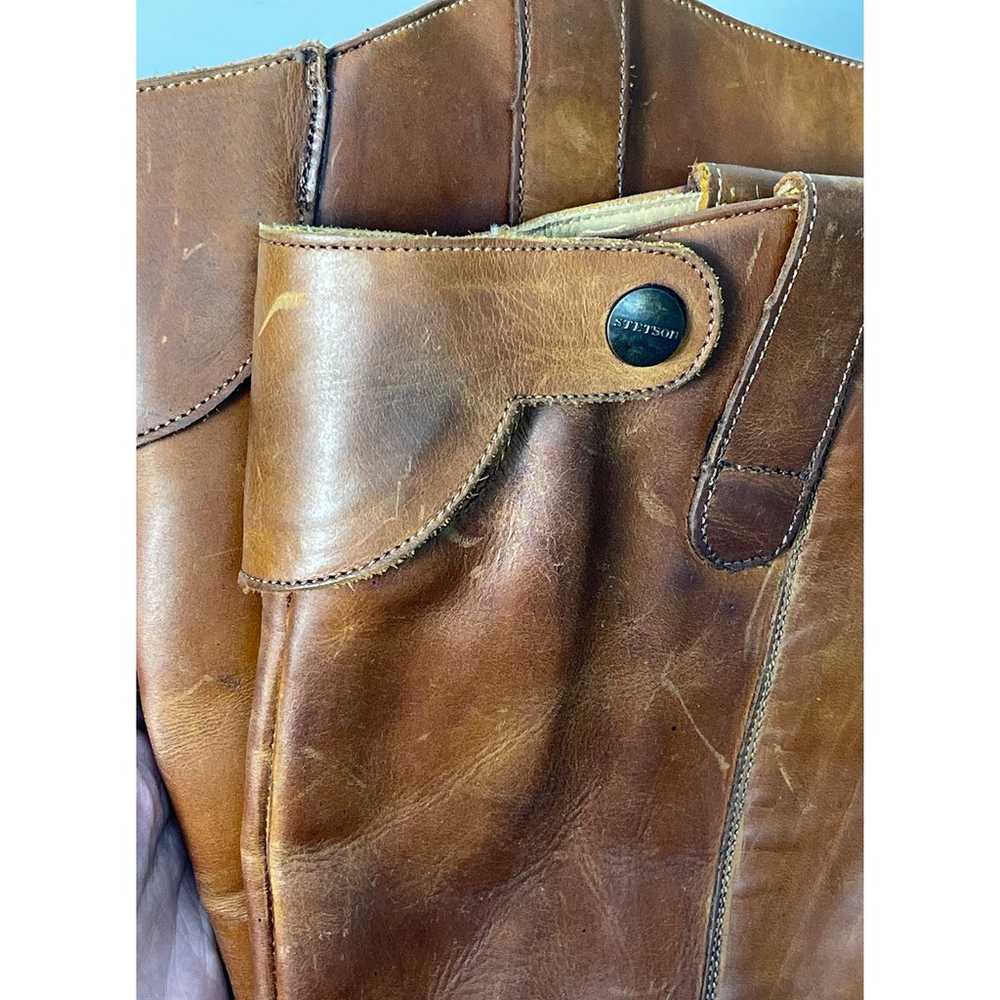 Stetson Womens Brown Round Toe Tall Leather Ridin… - image 4