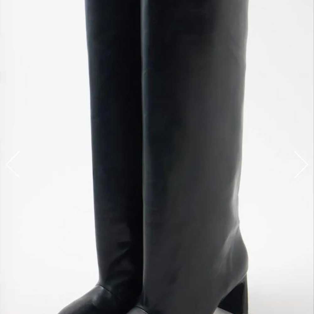 Moussy Straight Long Boots Black Size M - image 4