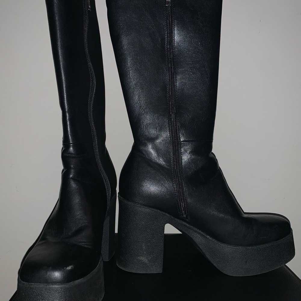 Lamoda Platform Calf High Boots - Size 9 - image 2