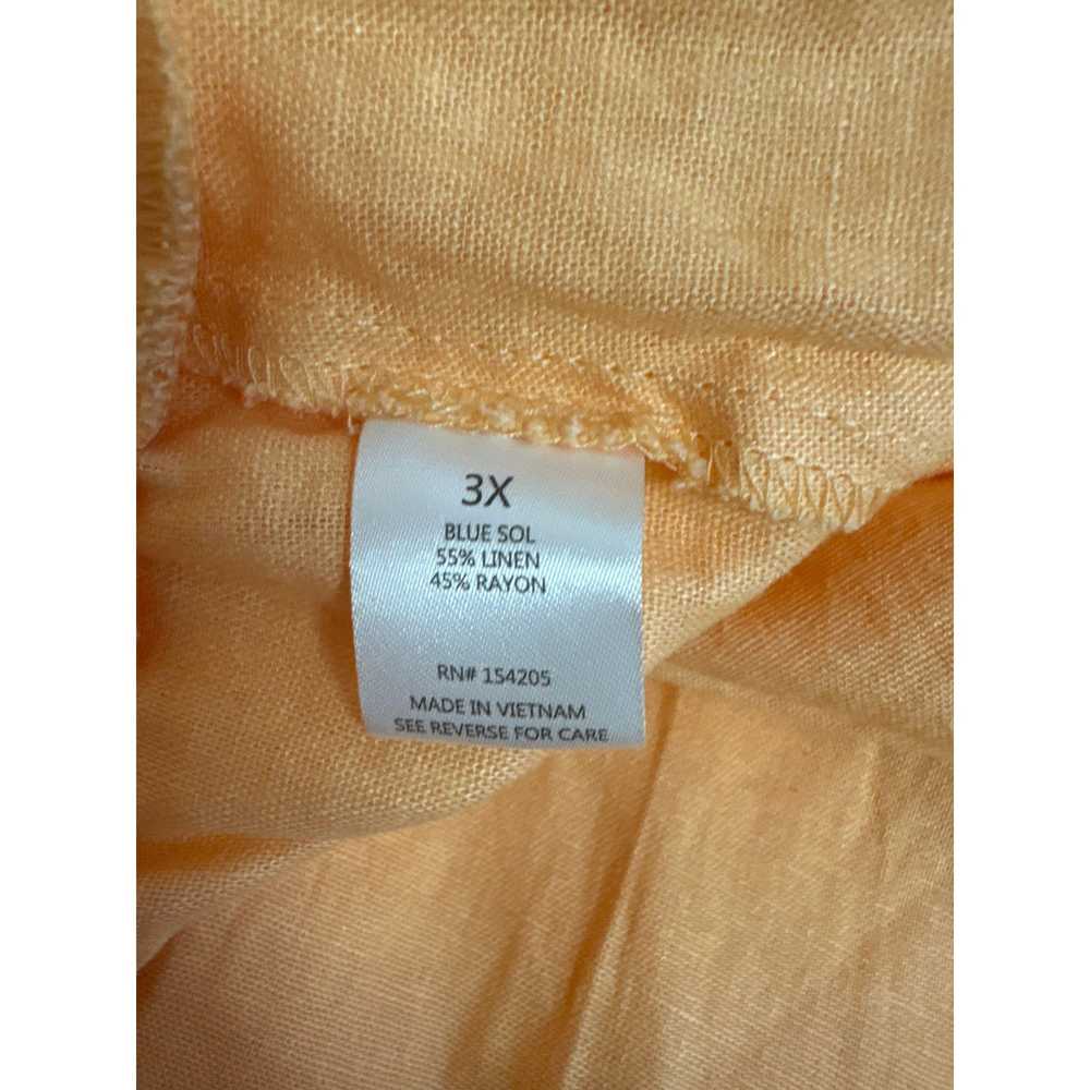 A NWT Blue Sol Linen Blend Peach Crop Pants 3X Fl… - image 4