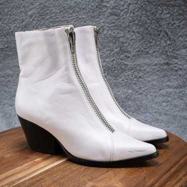 Jeffrey Campbell Landyn Boot White Zip Front Poin… - image 1