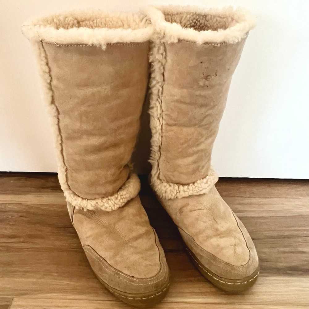 Womens Tan Sundance Sunburst Sherpa Ugg Boots Sho… - image 1