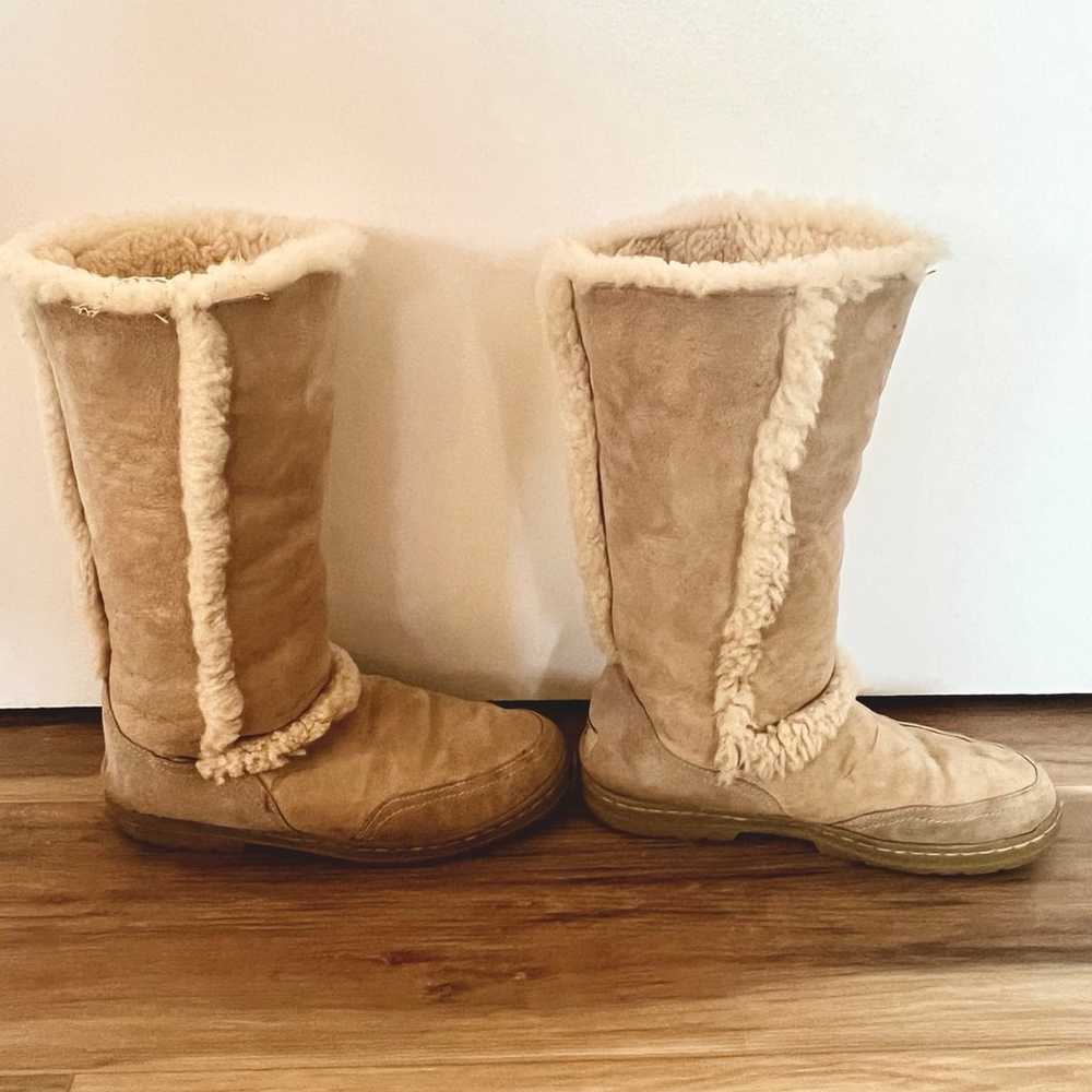 Womens Tan Sundance Sunburst Sherpa Ugg Boots Sho… - image 2