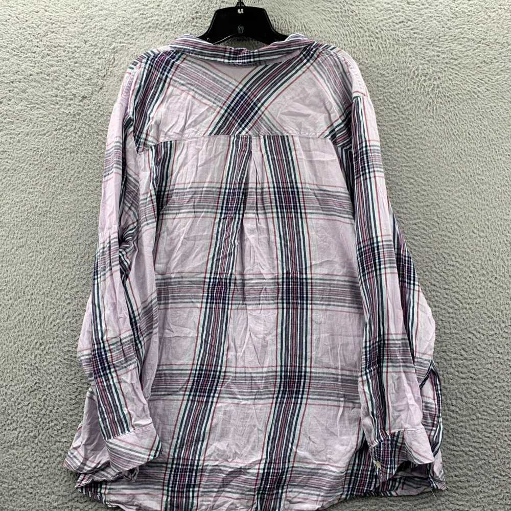 Vintage SONOMA Womens Plaid Long Sleeve Purple Bu… - image 2