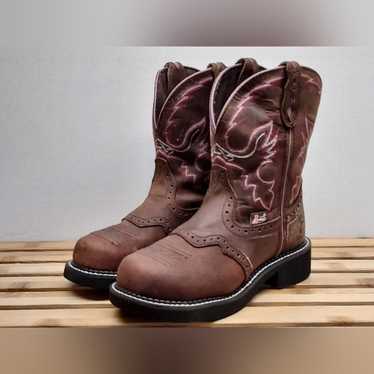 Justin Gypsy Womens | Brown | Round Steel Toe Lea… - image 1