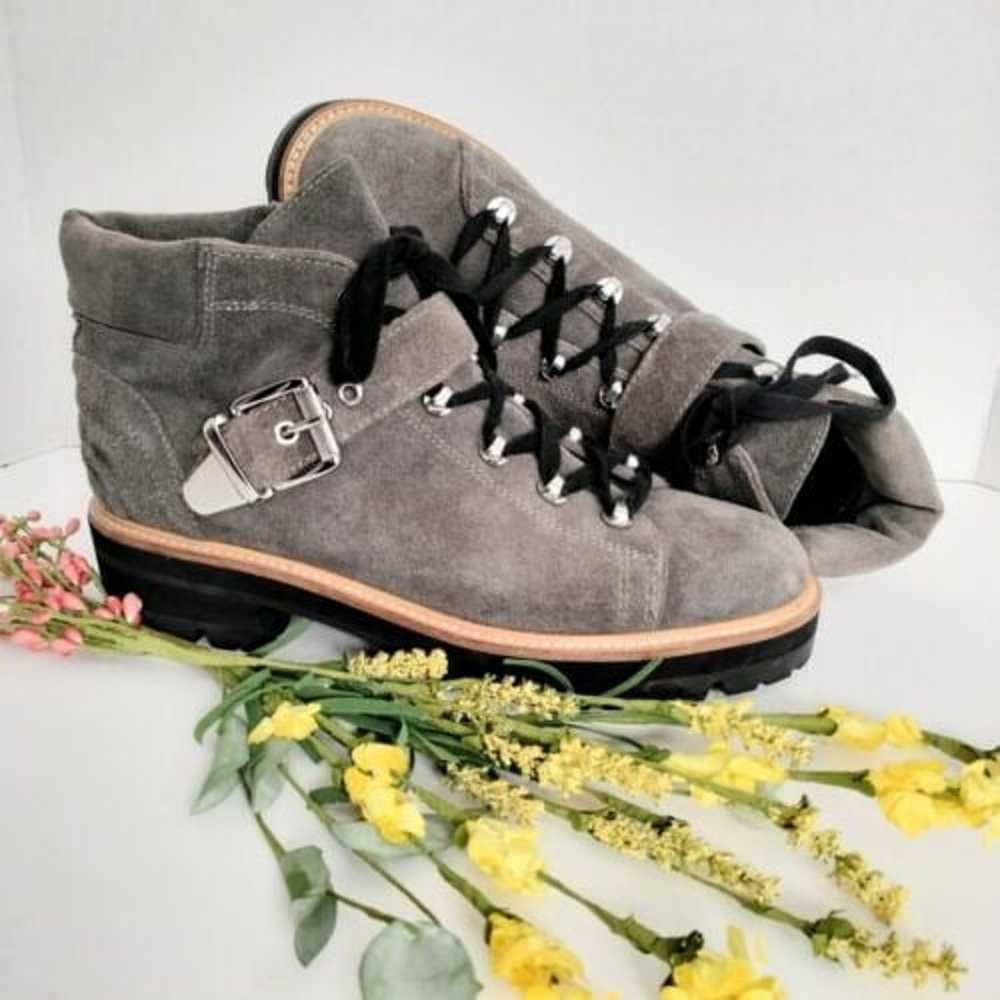 Marc Fisher Ltd Gray Indre Suede Boots 9.5M Buckl… - image 1