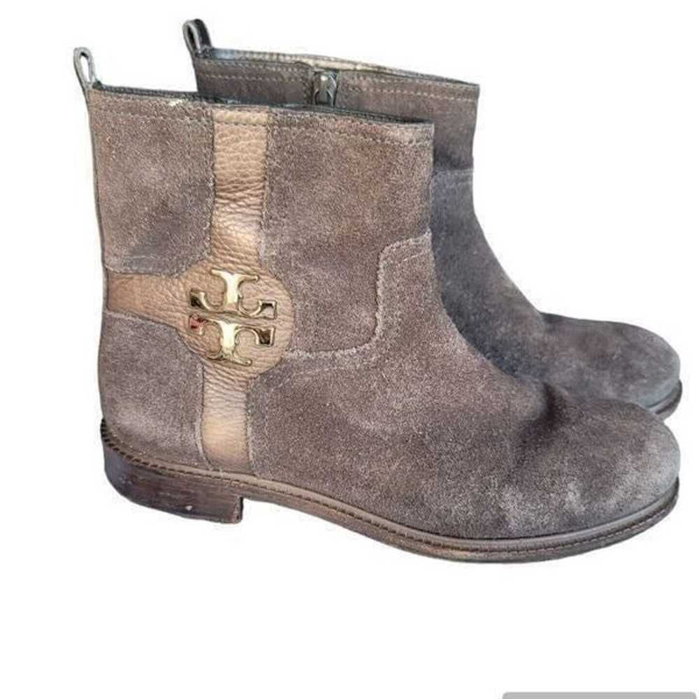 Tory Burch Alaina Ankle Boots Brown Suede Leather… - image 1