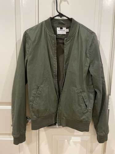 Topman Topman Full Zip Bomber Olive Size Small