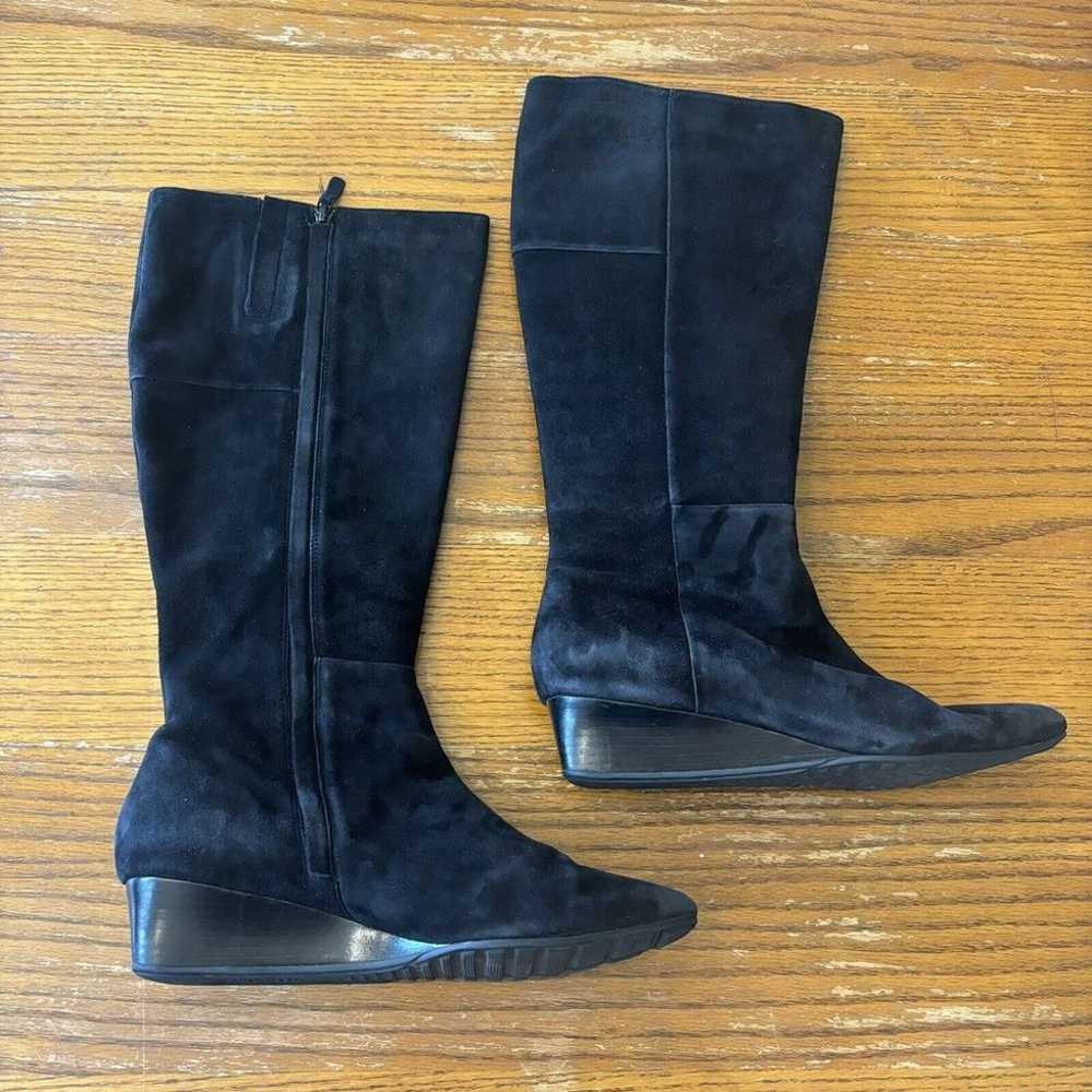 New COLE HAAN Wedge Black Knee-High Suede Boots S… - image 2