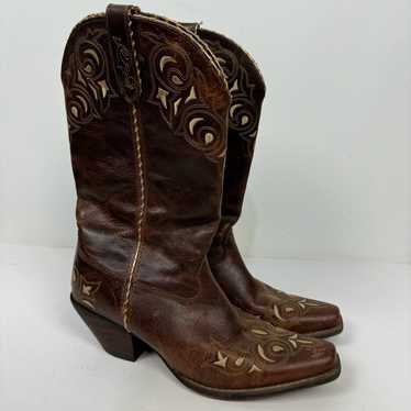 Durango Brown Leather Pointed Toe Western Rodeo Bo