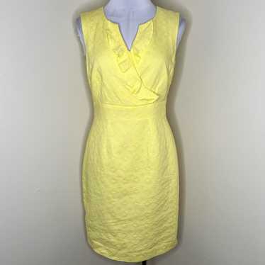 Tahari ASL Arthur S. Levine Sheath Dress 6 Yellow 