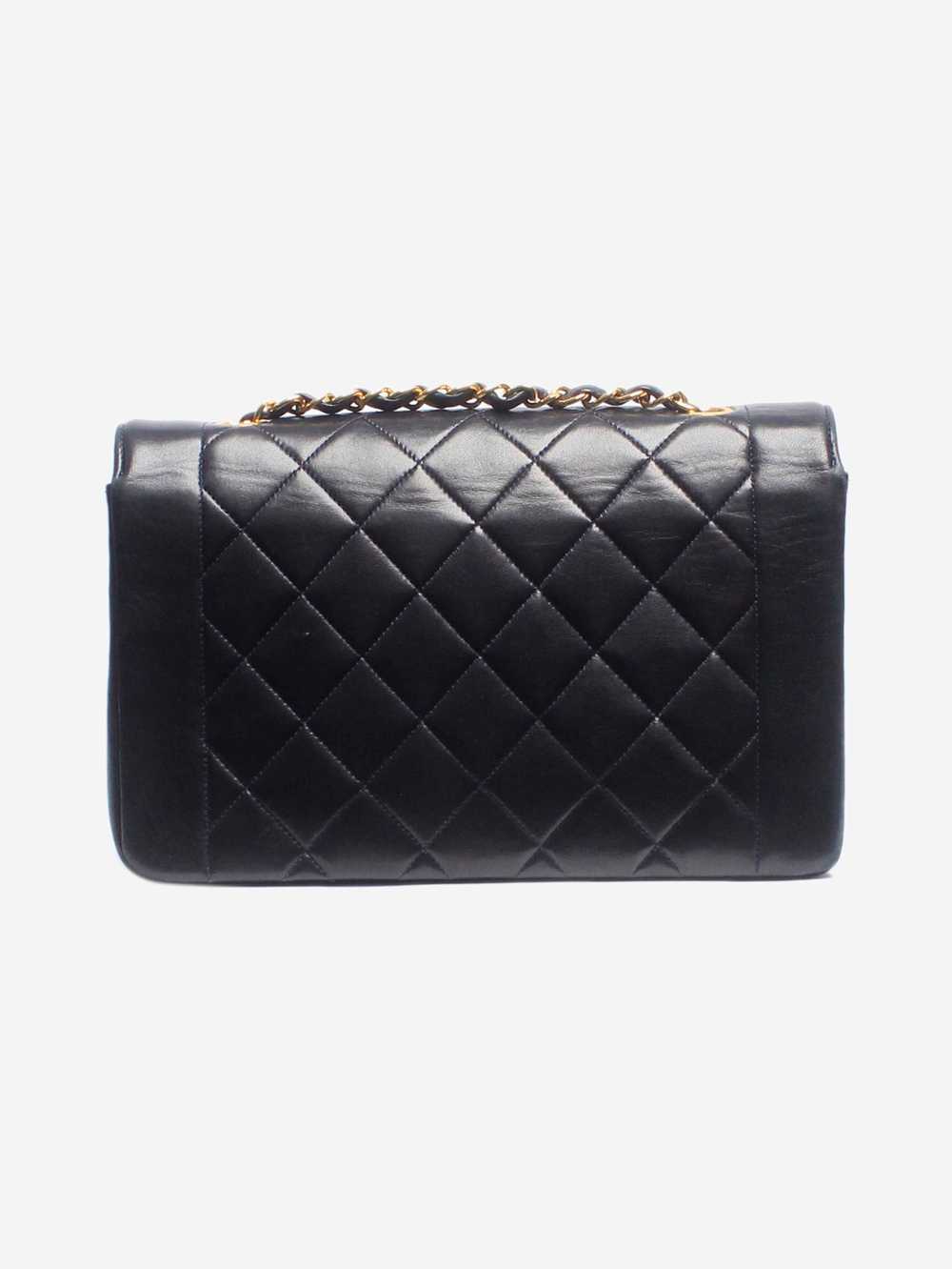 Chanel Black vintage 1994 medium lambskin Diana b… - image 3