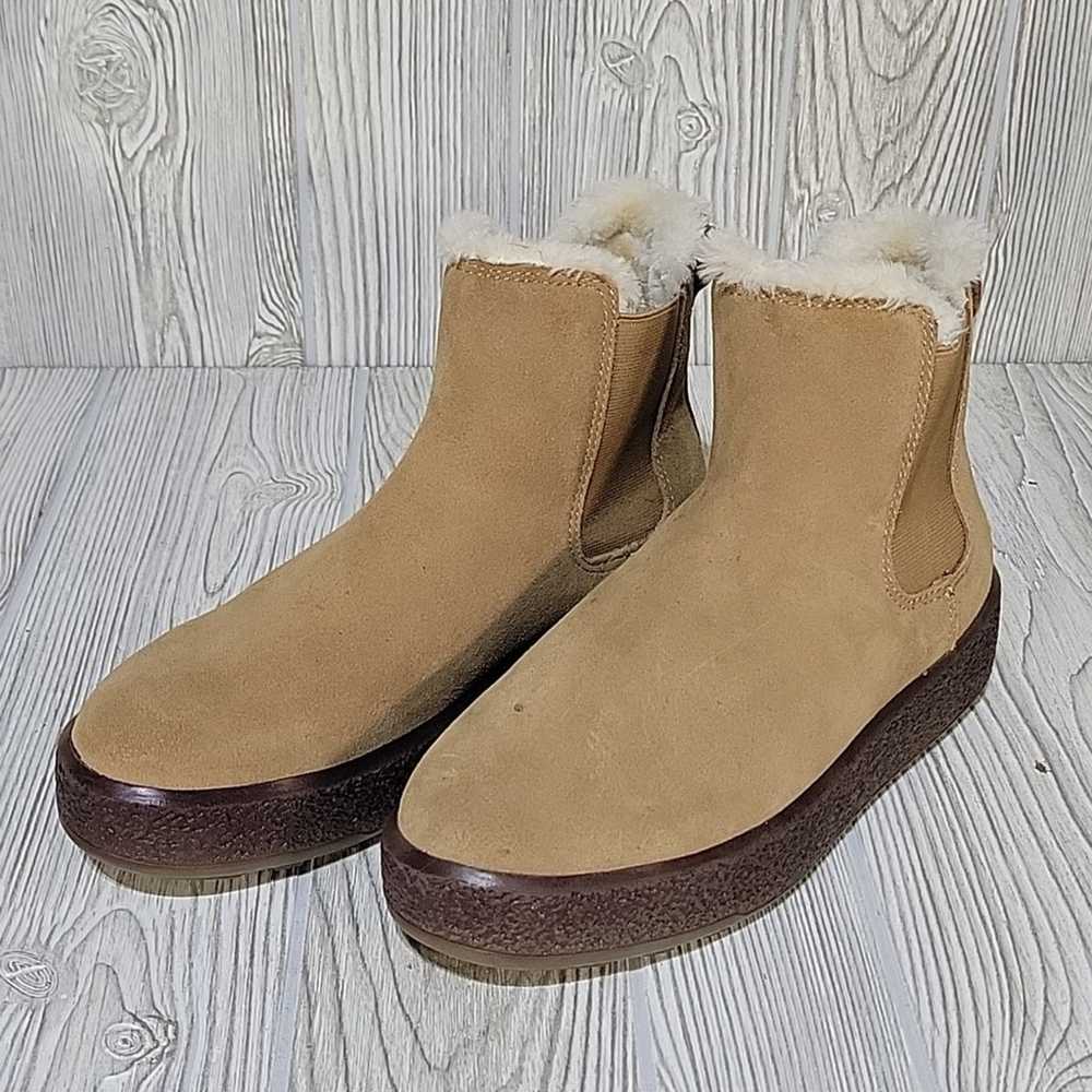 Madewell The Toasty Chelsea Pull On Boots, Tan Su… - image 10