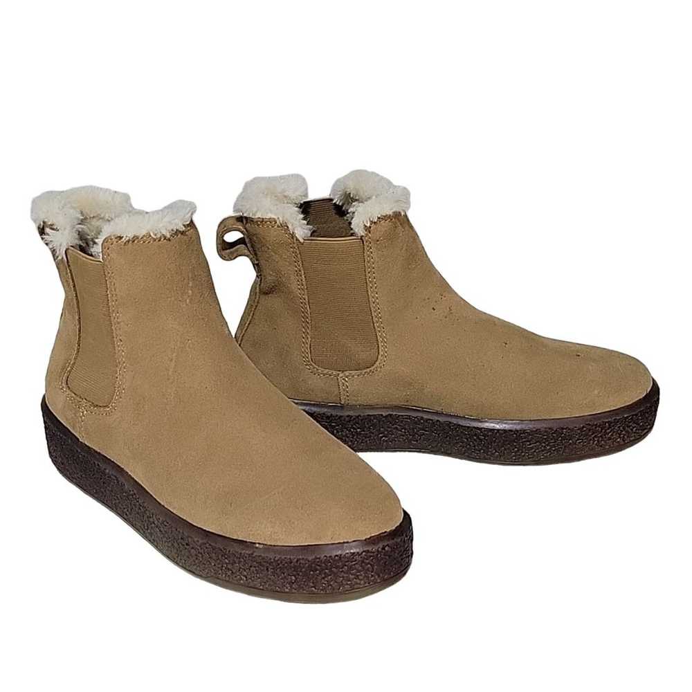 Madewell The Toasty Chelsea Pull On Boots, Tan Su… - image 1