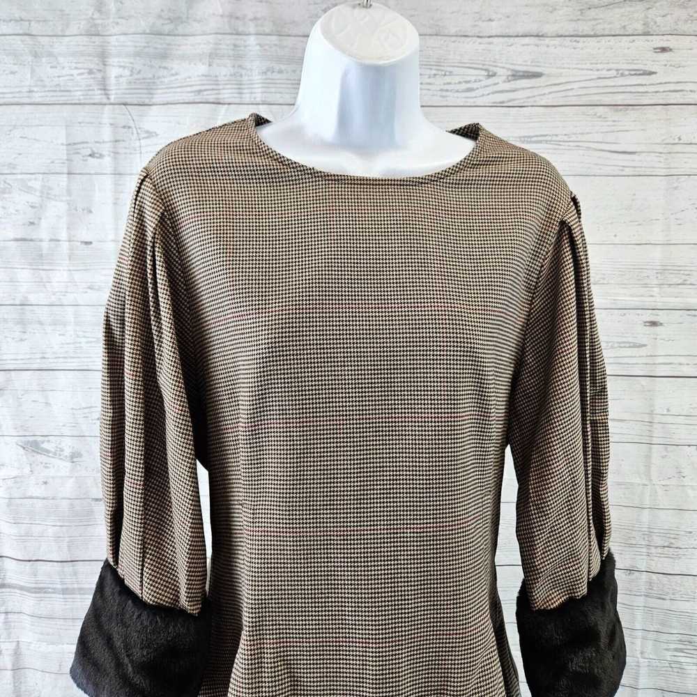 Zara Zara Womens Top Sz Small Tan Black Houdstoot… - image 2