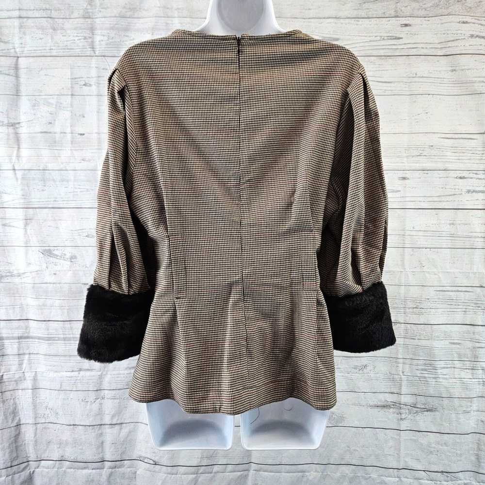 Zara Zara Womens Top Sz Small Tan Black Houdstoot… - image 4