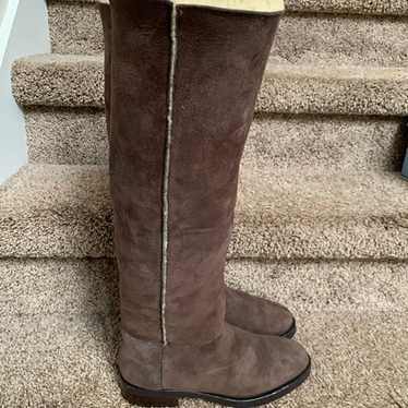 Coach Women's Tall  Suede Leather Brown Boots-