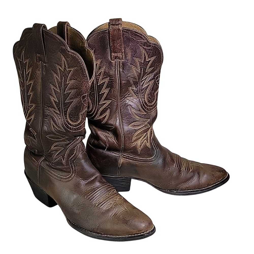 Ariat Heritage R Toe Western Leather Cowboy Boots… - image 1