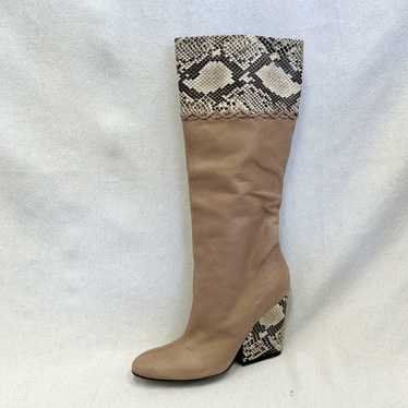 Just Cavalli mid calf taupe/snakeskin soft leathe… - image 1