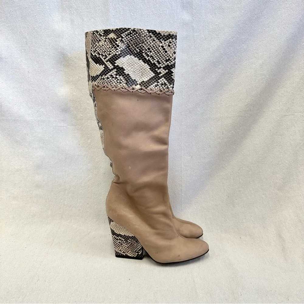 Just Cavalli mid calf taupe/snakeskin soft leathe… - image 5