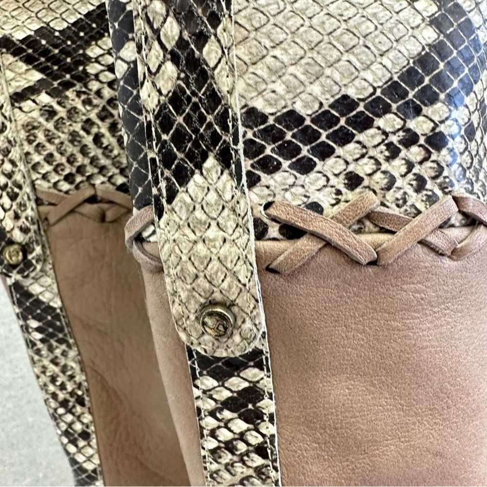 Just Cavalli mid calf taupe/snakeskin soft leathe… - image 9