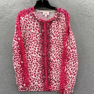 Quacker Factory Cheetah Print Pink and White Gran… - image 1