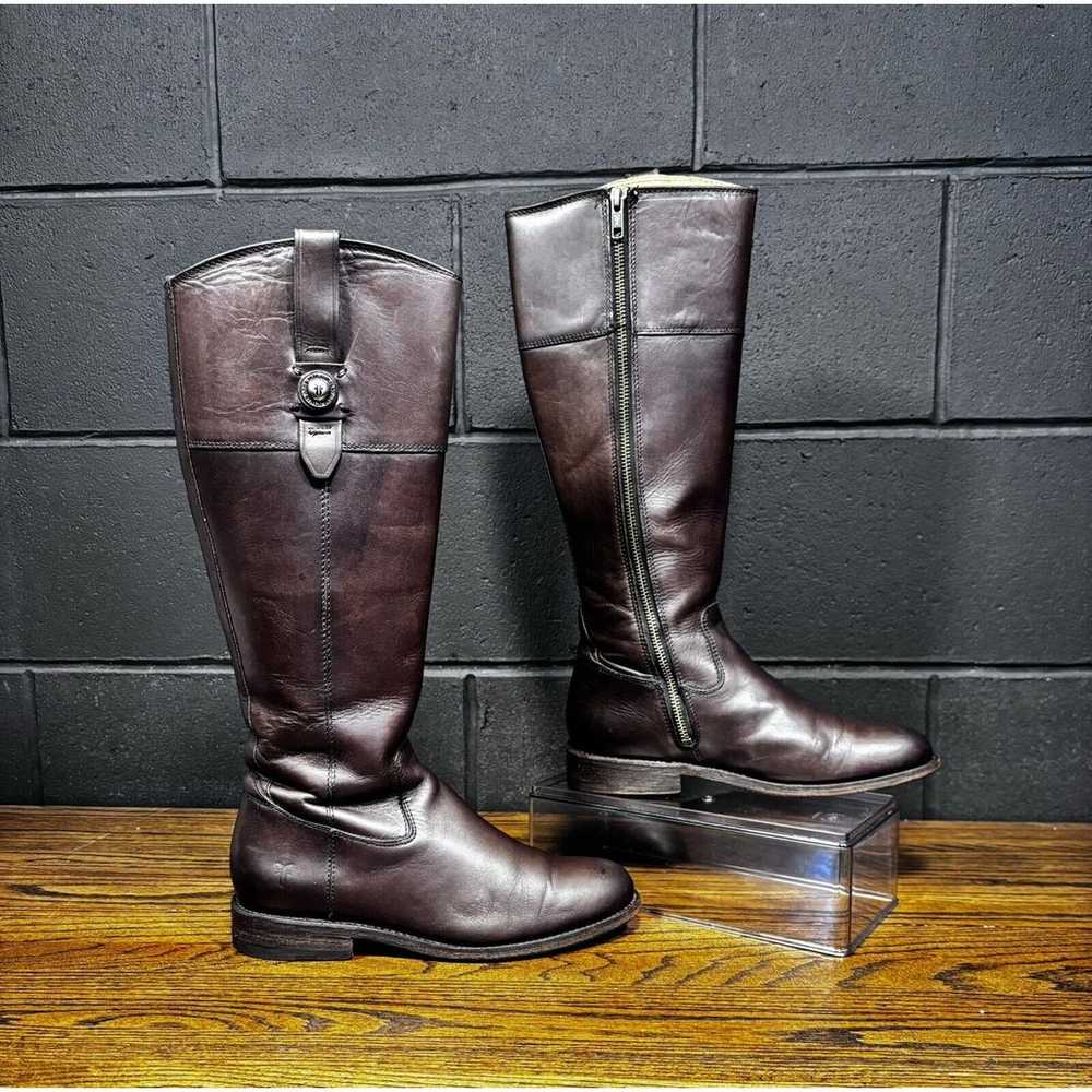 Vintage FRYE Brown Leather Knee High Campus Boots… - image 2