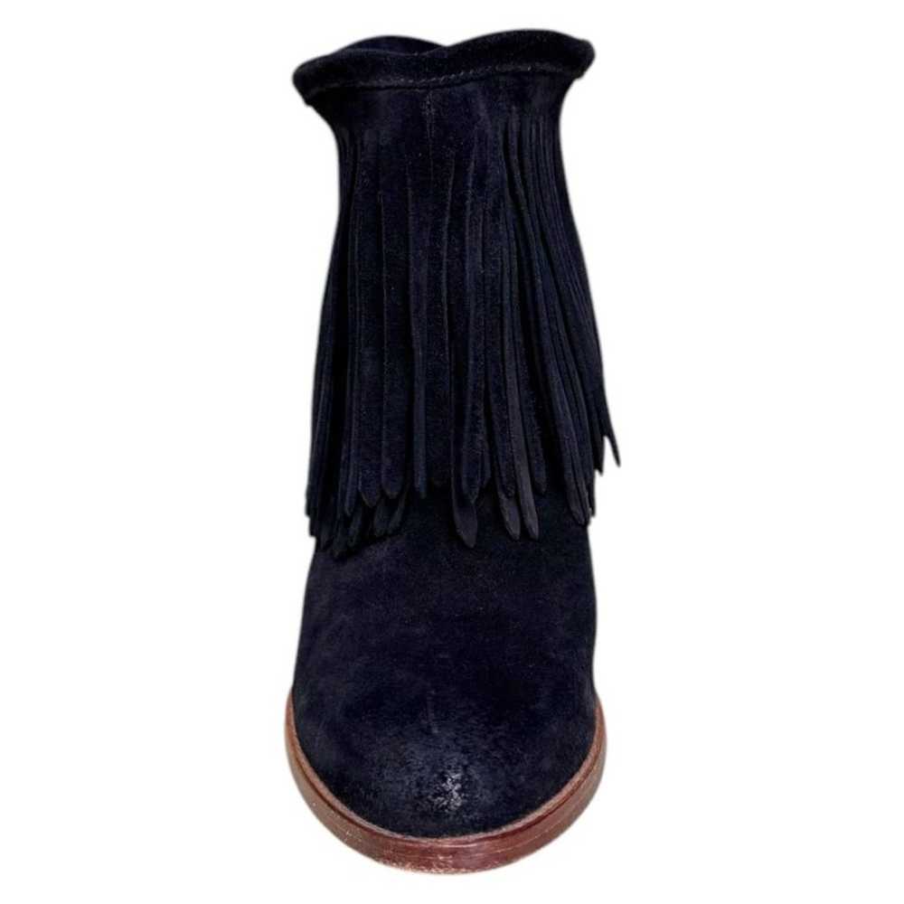 Frye Black Suede Fringe Ankle Boots - Size 8 - image 2