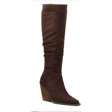 Charles David Wire Tall Boots Brown Microsuede Si… - image 1