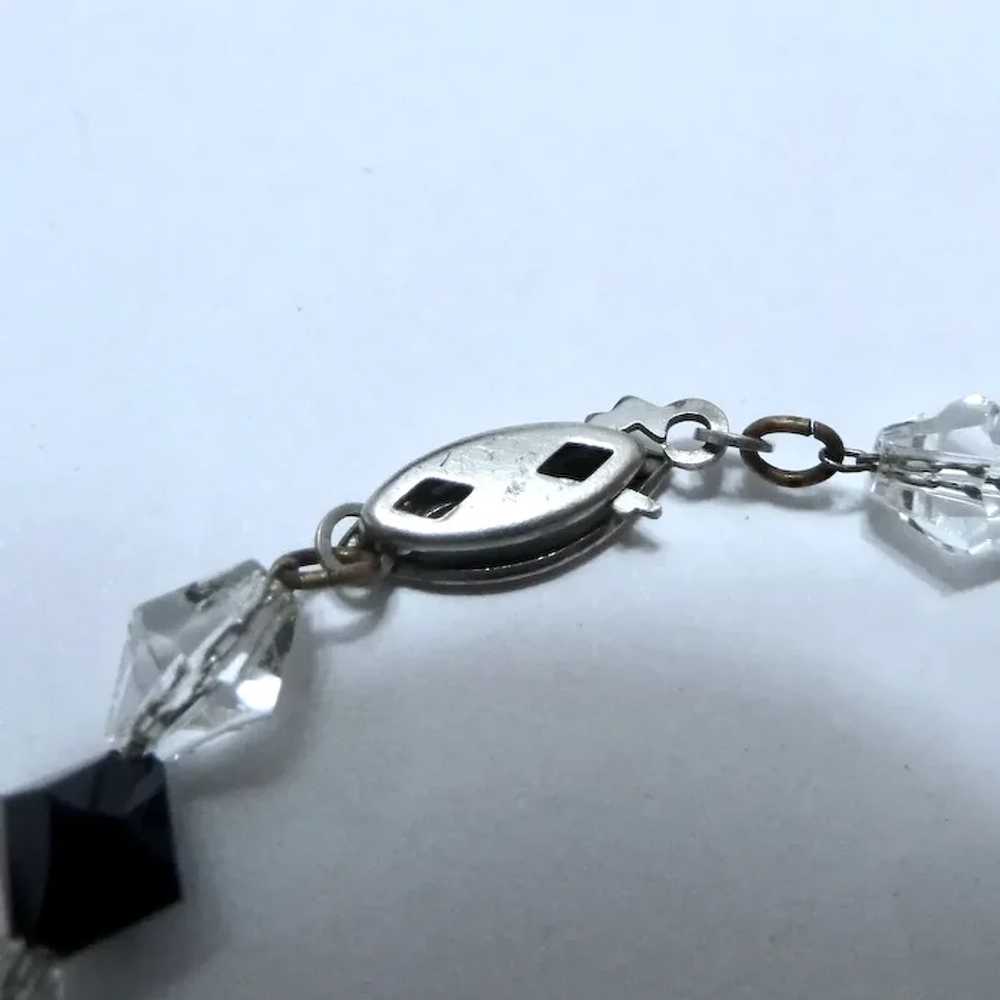 Faceted Rock Crystal & Black/Clear Glass Bead Nec… - image 7