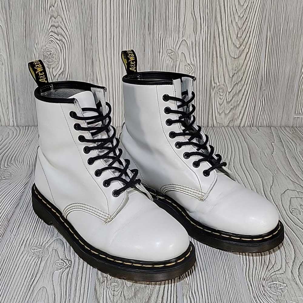 Dr. Martens 1460 White Leather Lace Up Boots Mens… - image 10