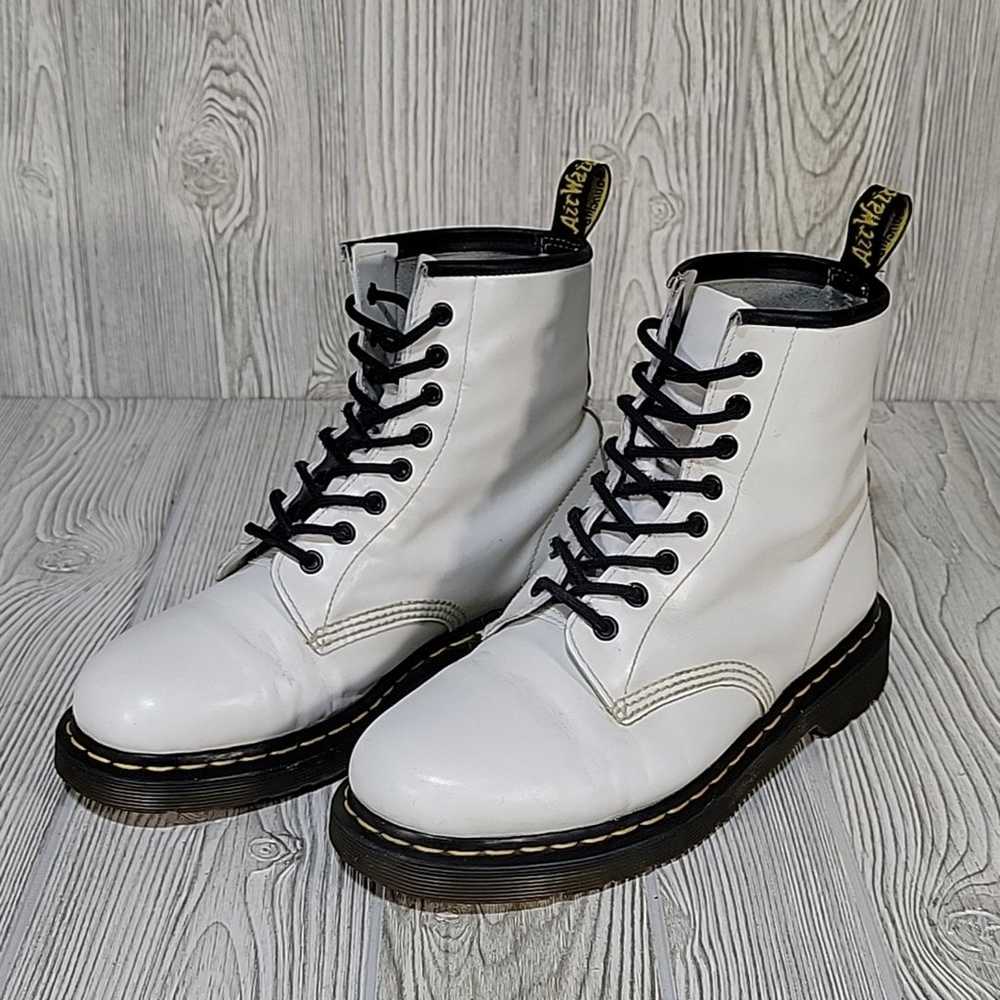 Dr. Martens 1460 White Leather Lace Up Boots Mens… - image 11