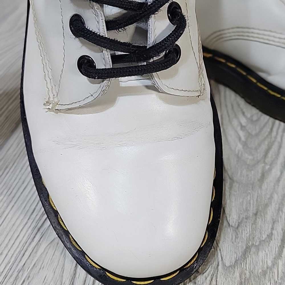 Dr. Martens 1460 White Leather Lace Up Boots Mens… - image 12