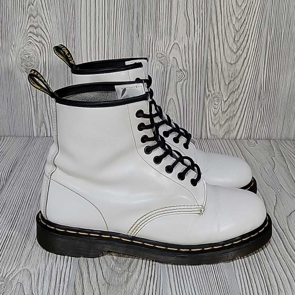 Dr. Martens 1460 White Leather Lace Up Boots Mens… - image 2