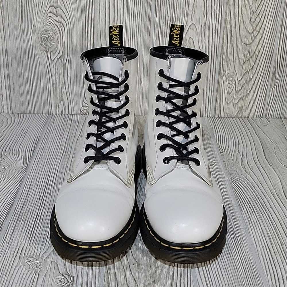 Dr. Martens 1460 White Leather Lace Up Boots Mens… - image 3