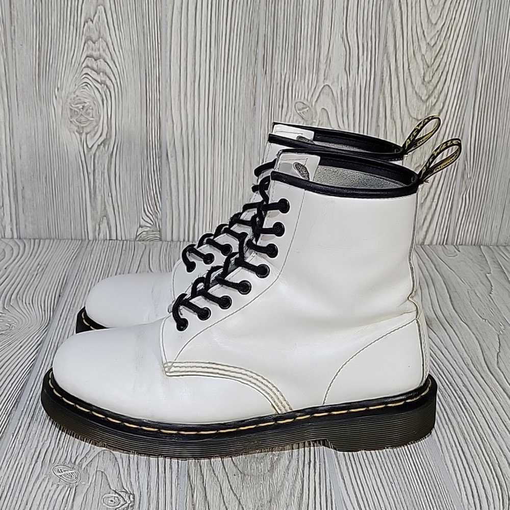 Dr. Martens 1460 White Leather Lace Up Boots Mens… - image 4