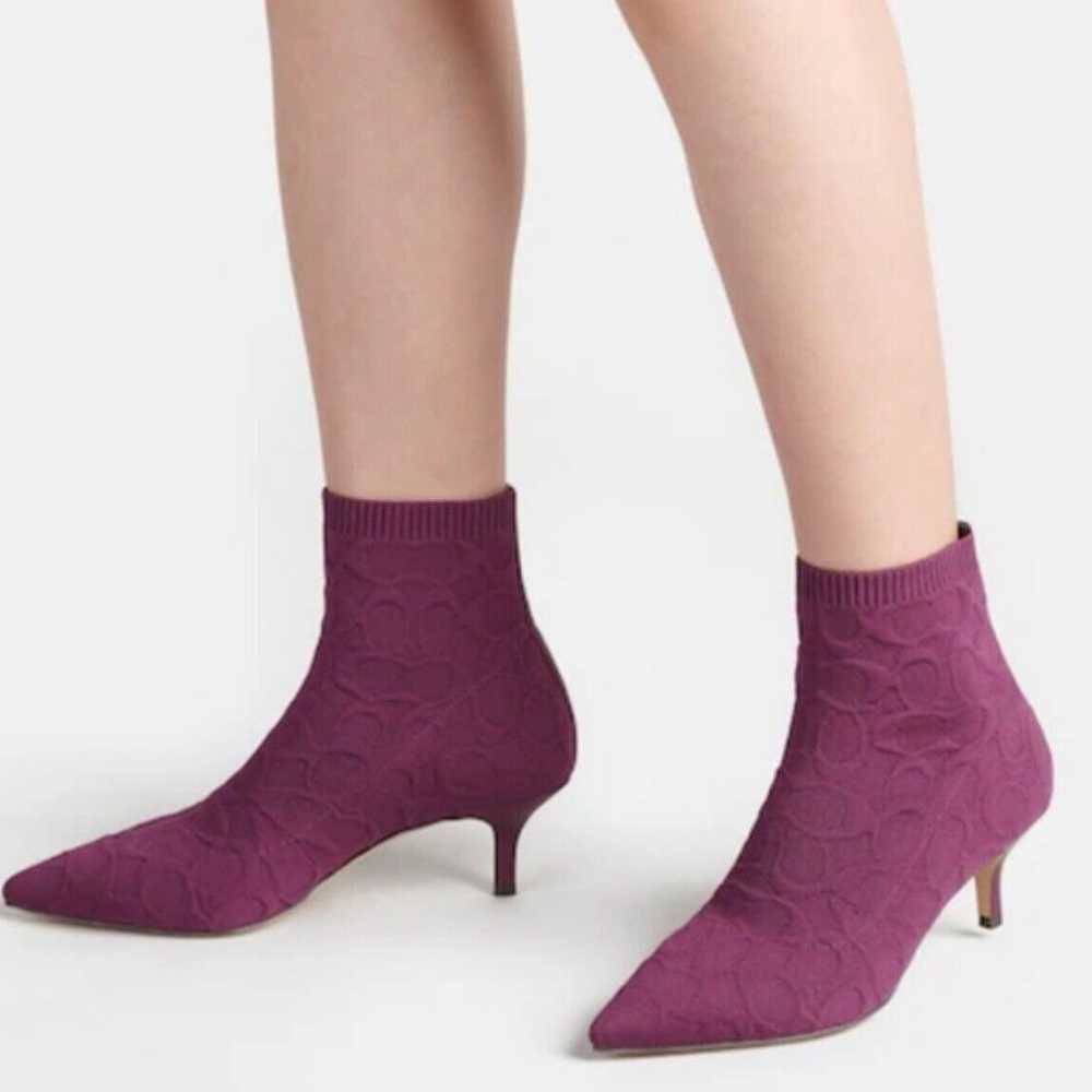 Coach Jade Signature Logo Knit Stretch Sock Booti… - image 10