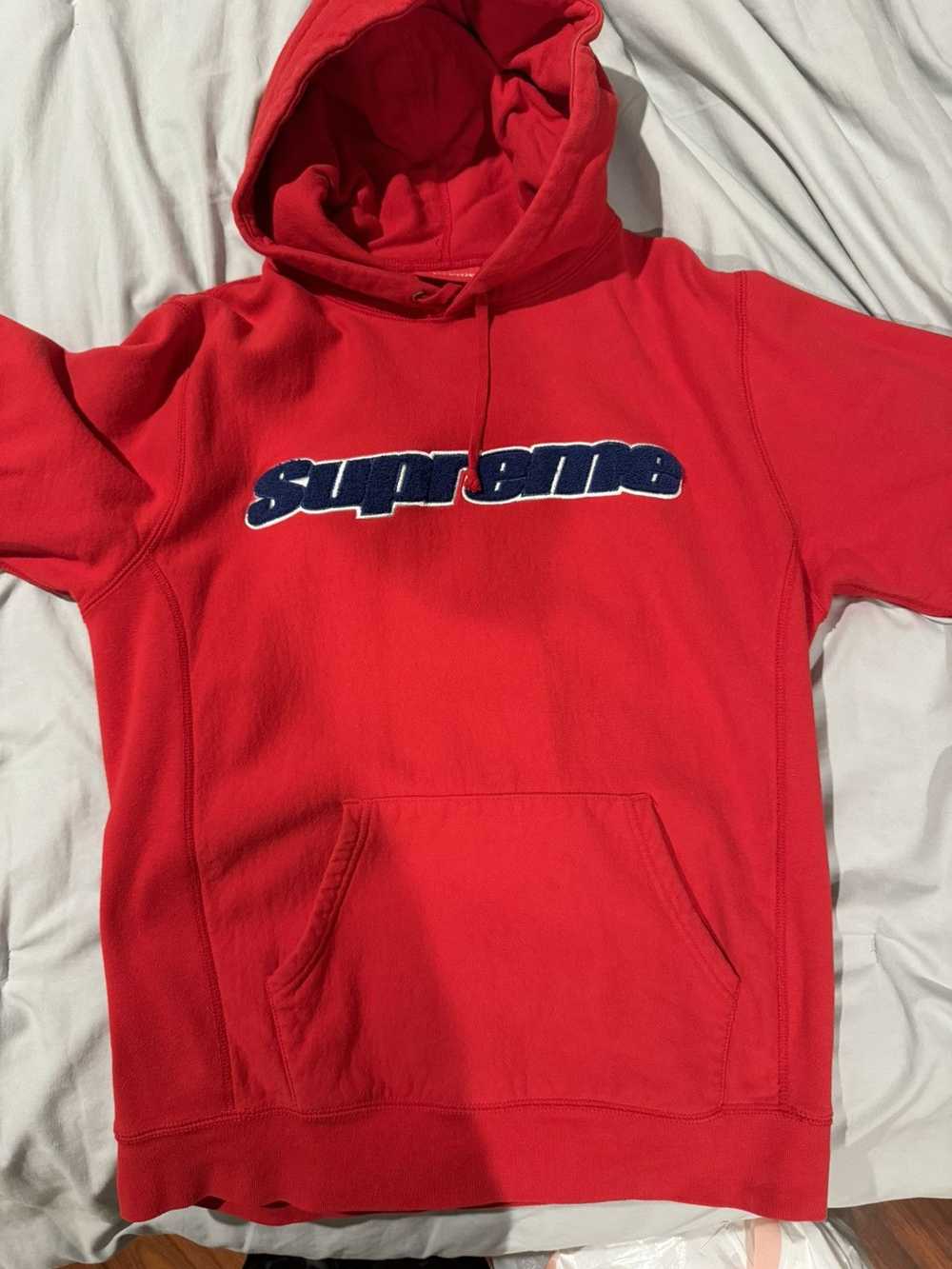 Supreme Supreme Chenille Hooded Sweatshirt Red Gem