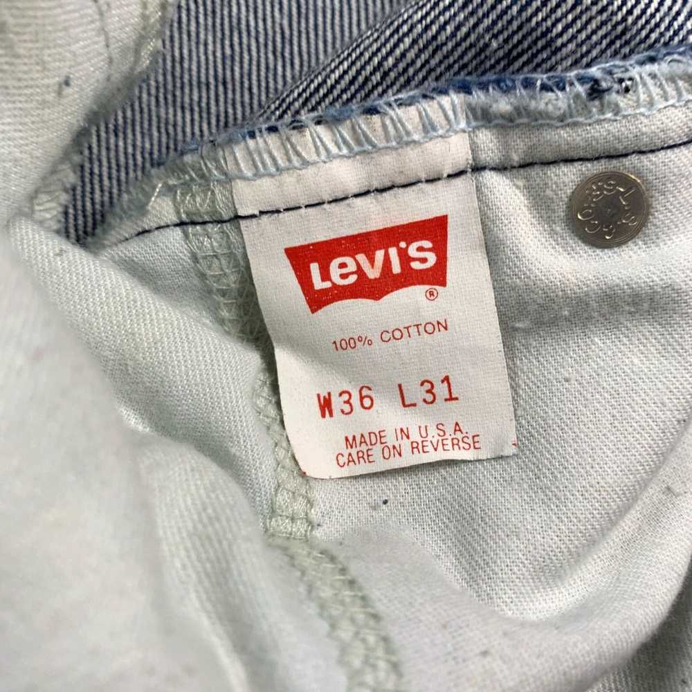 Levi's Authentic Dark Wash Denim Blue Pants Measu… - image 3