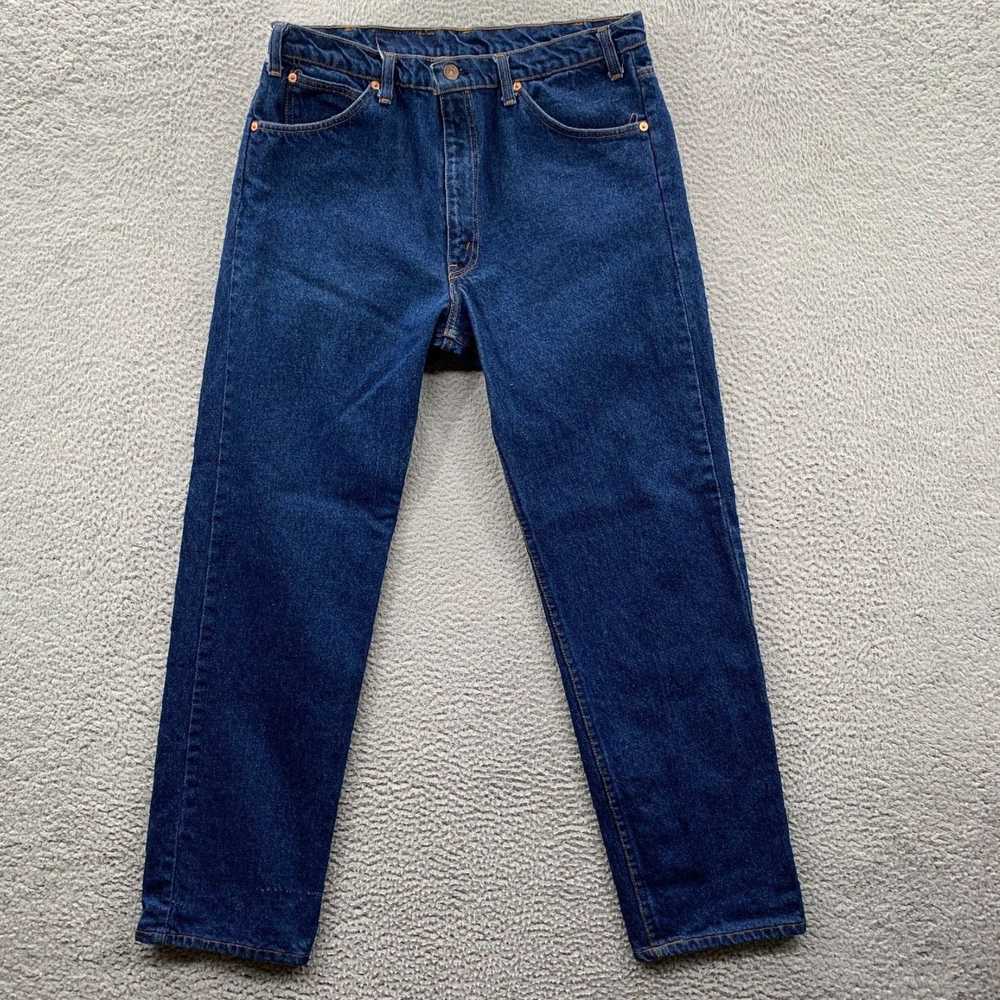 Levi's Authentic Dark Wash Denim Blue Pants Measu… - image 6