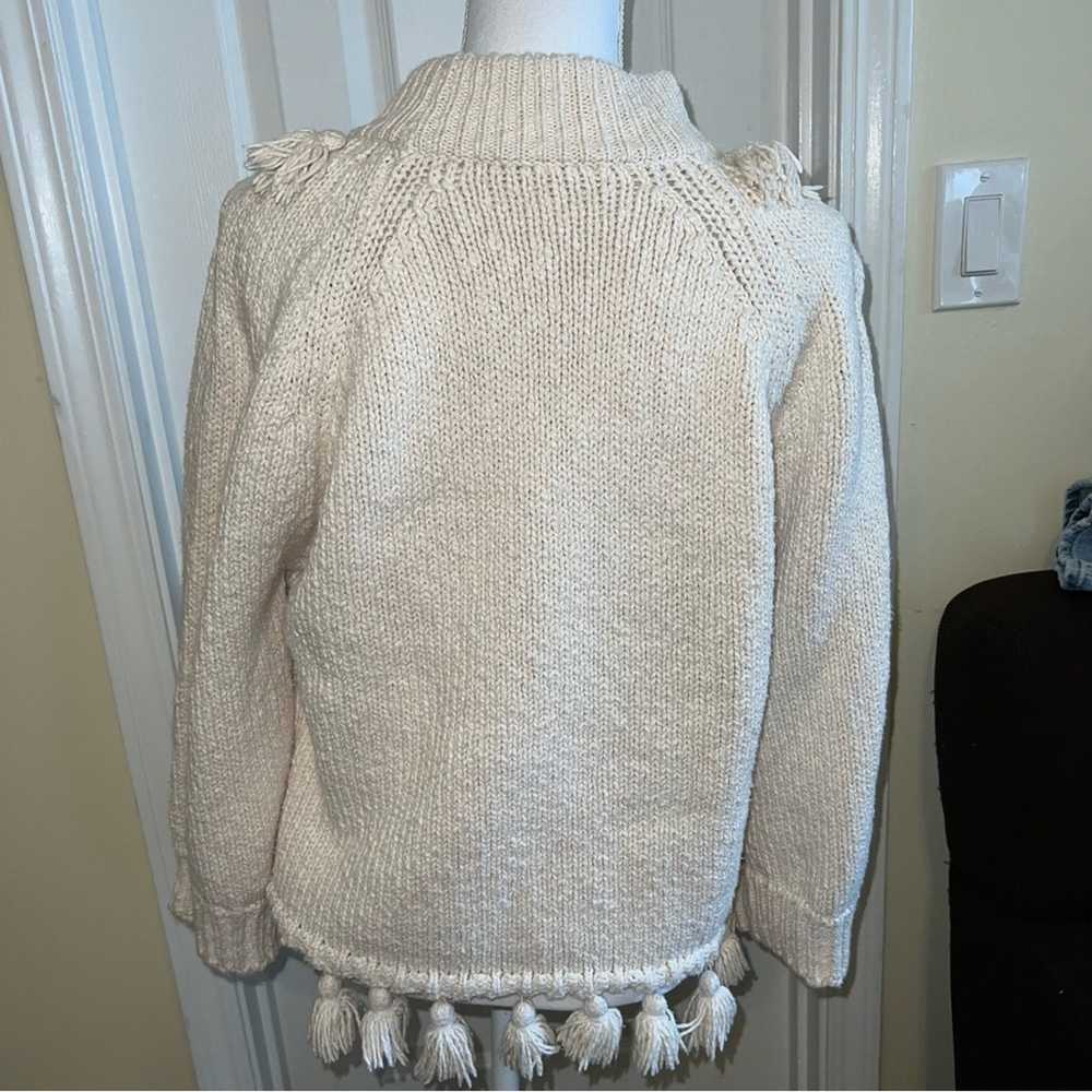 Broome Street Kate Spade Cream Sweater Tassels Co… - image 10