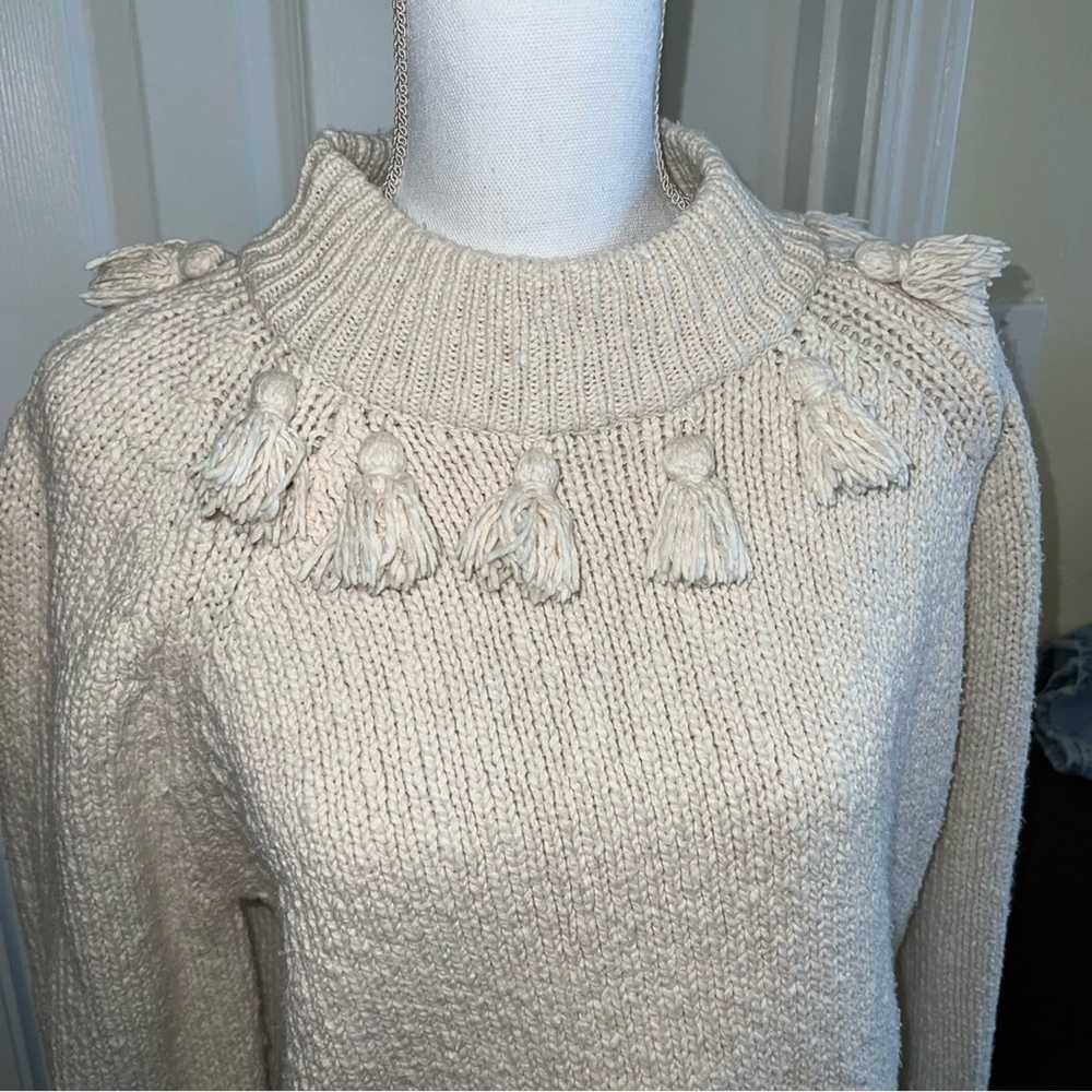 Broome Street Kate Spade Cream Sweater Tassels Co… - image 3