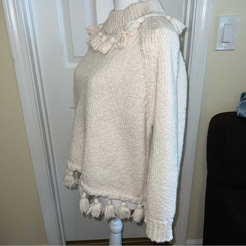 Broome Street Kate Spade Cream Sweater Tassels Co… - image 4