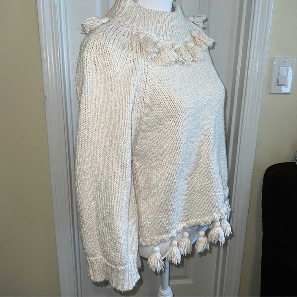 Broome Street Kate Spade Cream Sweater Tassels Co… - image 6