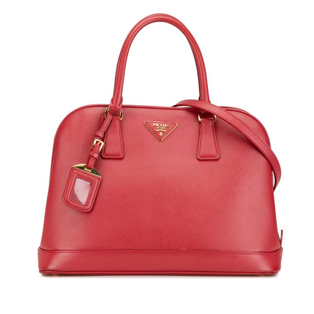 Red Prada Medium Saffiano Lux Open Promenade Satc… - image 1