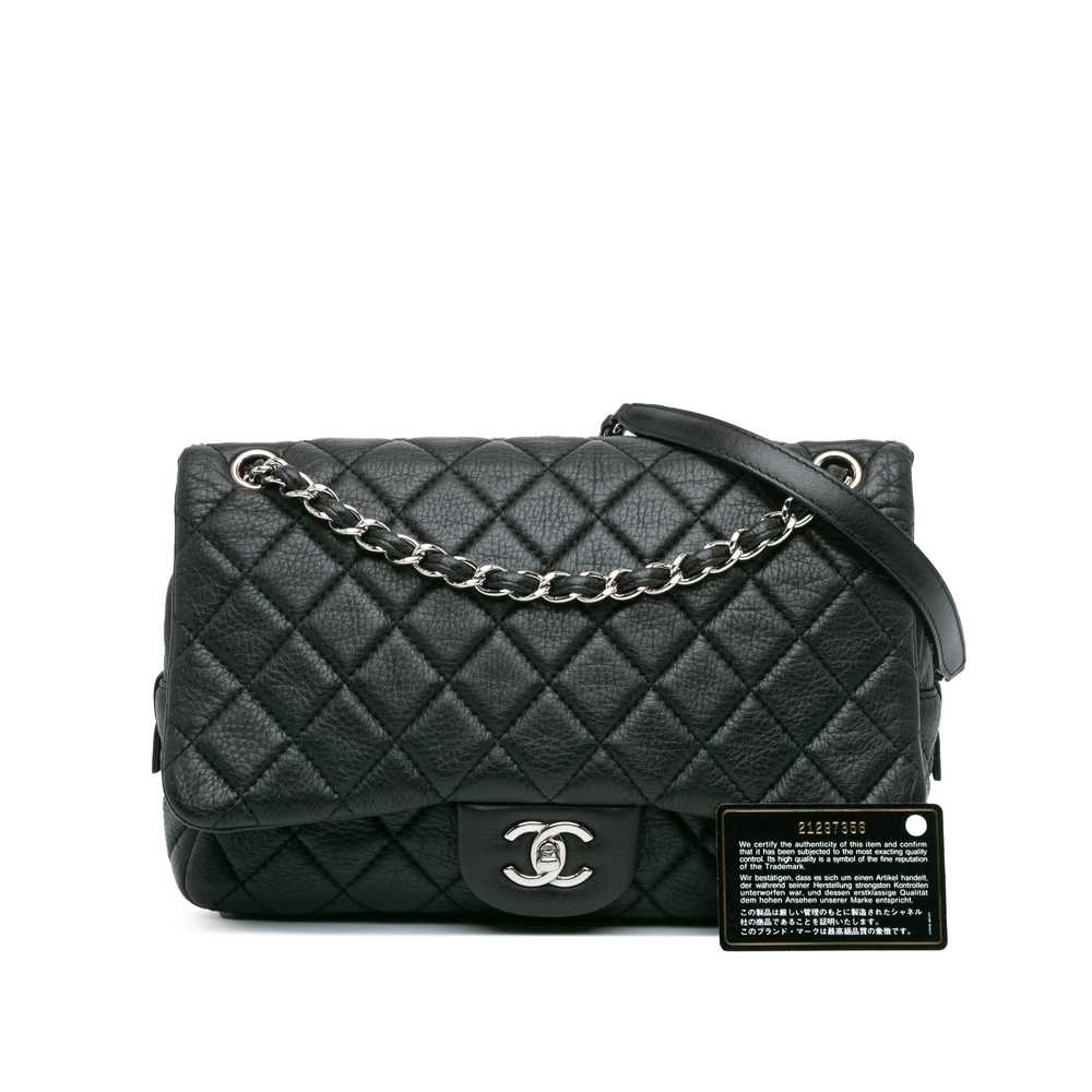 Black Chanel Jumbo Quilted Deerskin Casual Journe… - image 11