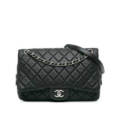 Black Chanel Jumbo Quilted Deerskin Casual Journe… - image 1