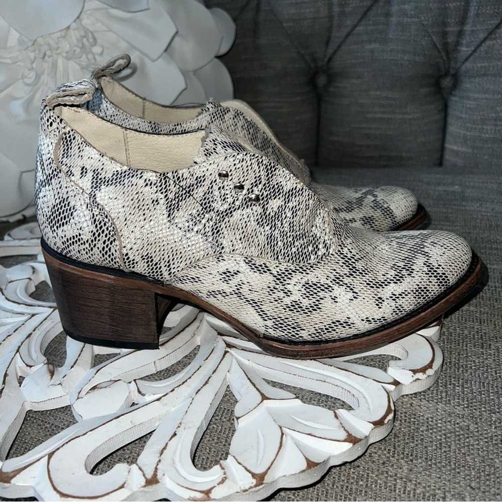 Freebird By Steven Snakeskin Look Leather Booties… - image 11