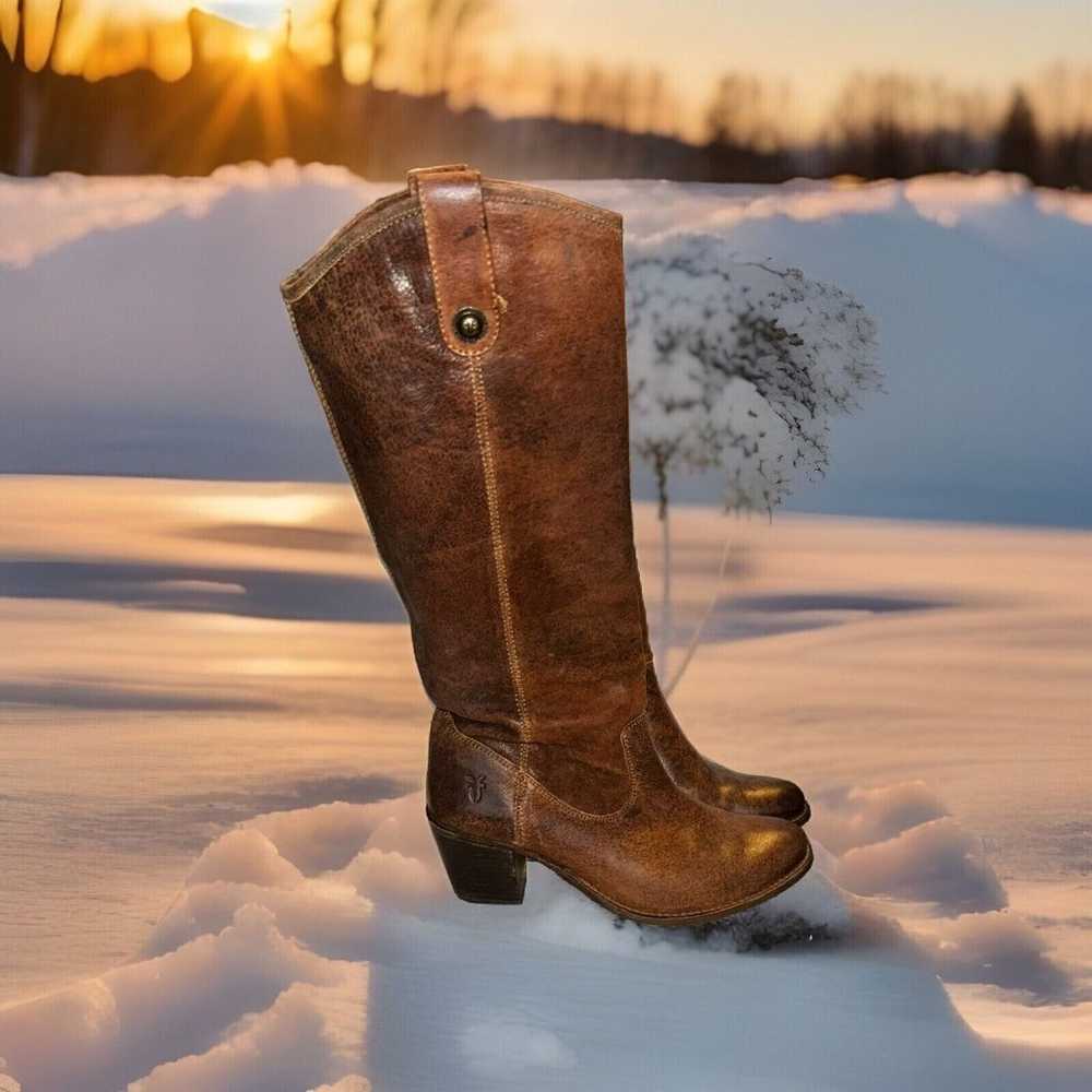 Frye Jackie Knee High Tall Leather Boots Heeled B… - image 4