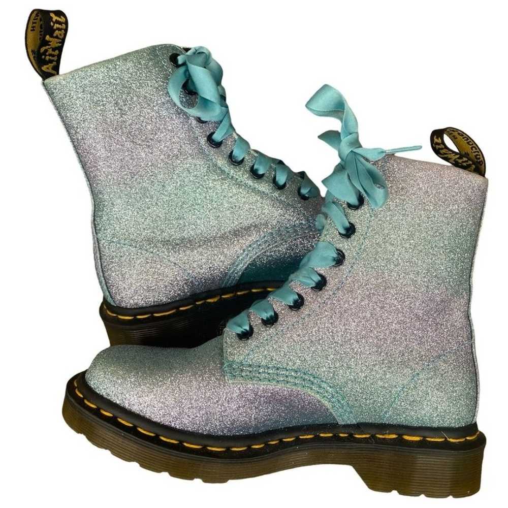 Dr. Martens 1460 Pascal Glitter Boots Blue Size 5… - image 1